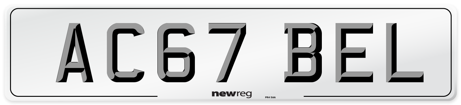 AC67 BEL Number Plate from New Reg